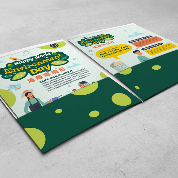 The inside of the paper folder is designed with pockets, which can hold various promotional materials