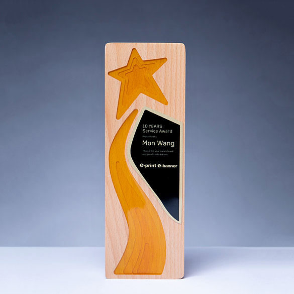 Wooden Crystal Trophy - B008