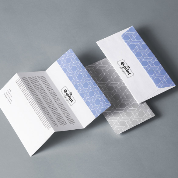 standard A4 letterhead paper can be folded to fit into envelopes and file folder.