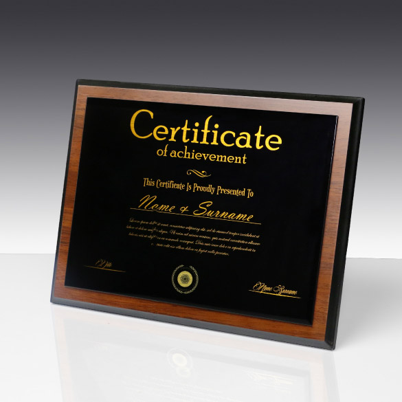 Wooden Certificate Trophy - E006